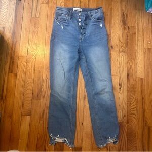 Abercrombie Ultra High Rise Straight Ankle Jeans